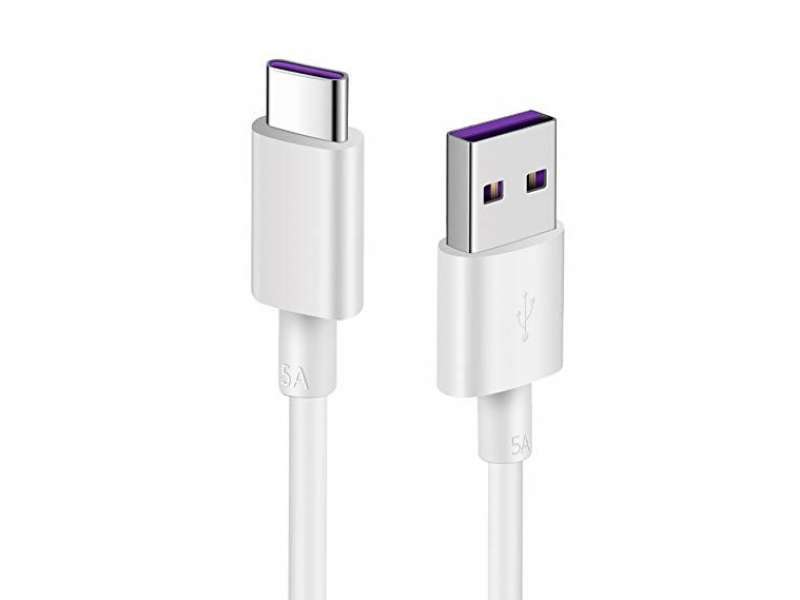 Reekin USB 2.0 kaapeli A uros - C uros, 5A Superfast, valkoinen